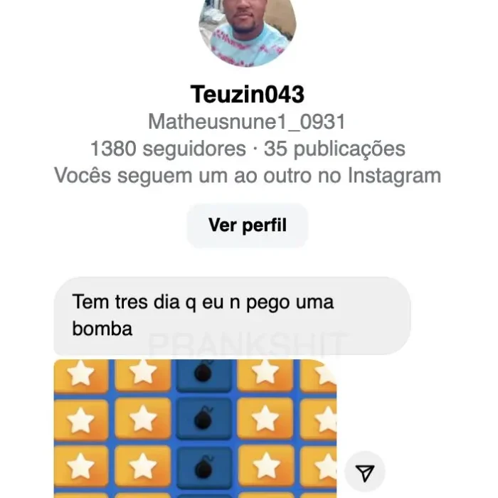 Avaliação Jogador que Ganhou no Jogo das Bombinhas Oficial